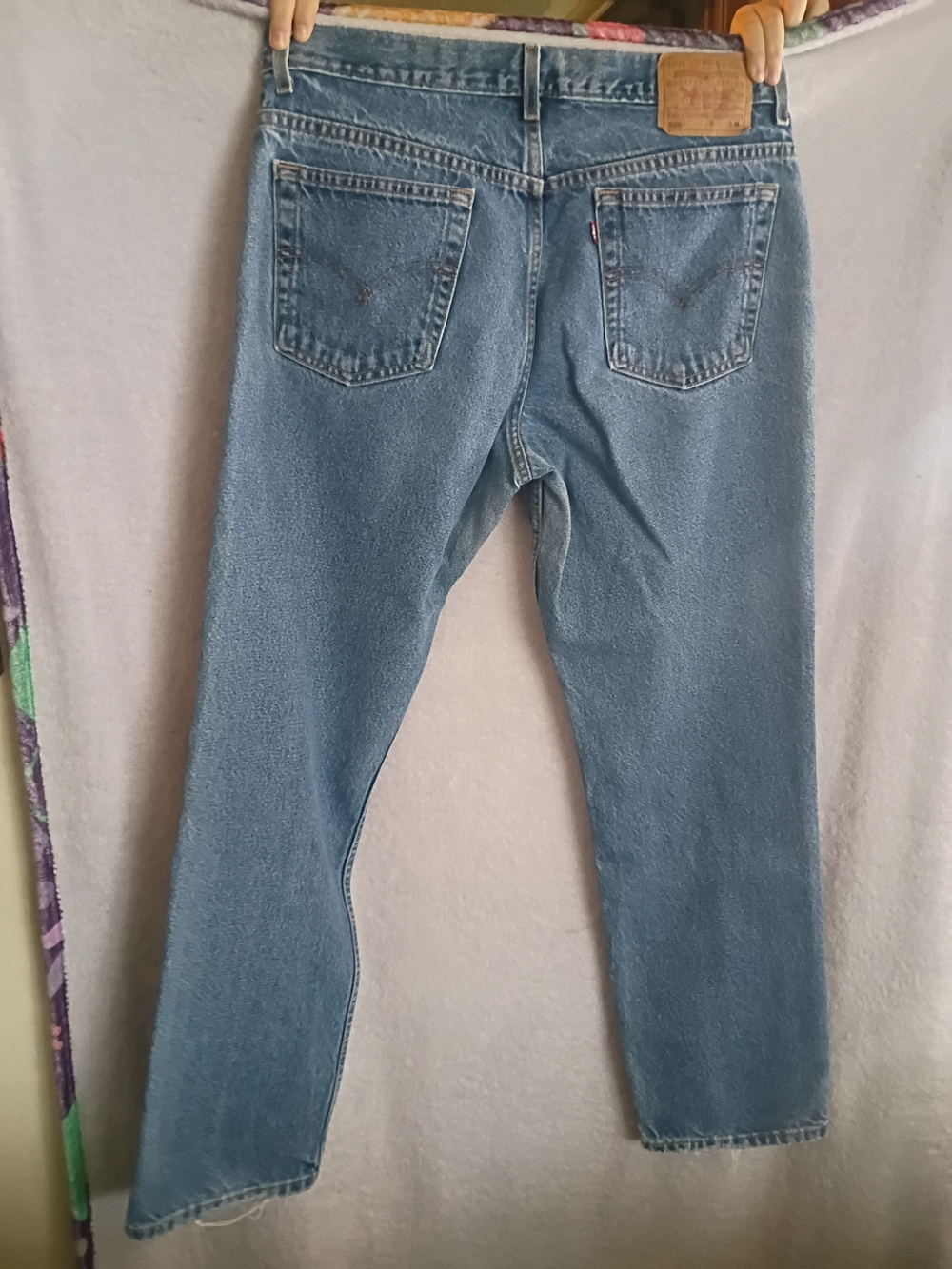 1990s Classic Blue Denim Jeans - Straight Fit 34 Inch Waist - Picture 2 of 4